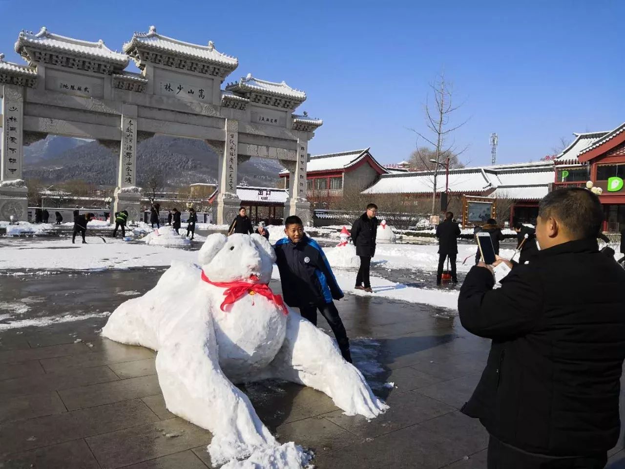 嵩山景区：打造个性雪人，扮美扮靓景区