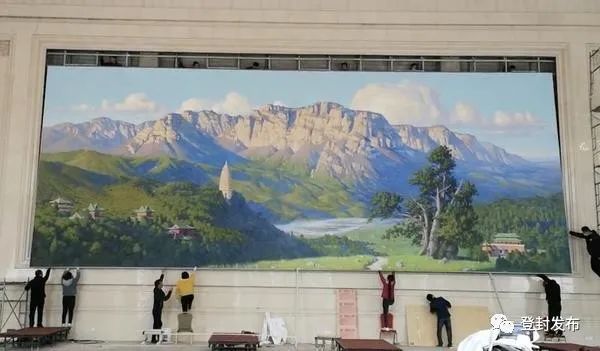 震撼！16.1米×6.31米巨幅油画《巍峨嵩山》亮相郑州